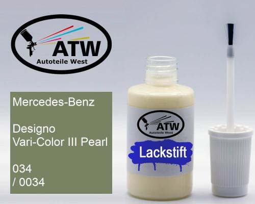 Mercedes-Benz, Designo Vari-Color III Pearl, 034 / 0034: 20ml Lackstift, von ATW Autoteile West.